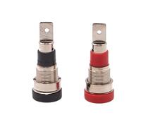 5 pz 4mm Binding Post Presa a banana montaggio a pannello Connettore sonda di prova Presa jack femmina Connettore cavo(4mm red 5pcs)