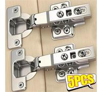 5 pz Acciaio laminato a freddo Cerniere for porte dell'armadio Ammortizzatore idraulico Buffer Chiusura morbida Hardware for mobili da cucina nascoste con viti Per Ante Di Armadi, Guardaroba(Insert)