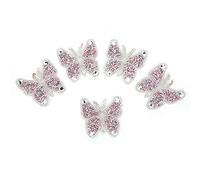 5 pz Applique Cristalli Perline Tessuto Patch Ricamo Adesivo Hot Melt Colla Decorazione (Rosa)