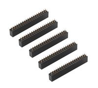 5 Pz Basetta Pin Presa Femmina, 2 X 20 Pin Passo 2,54 M Femmina Doppia Fila Breve Pin Header Connettore Diritto Per Computer E Breadboard