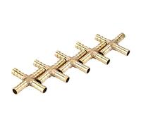 5 pz Brass 4 Way Hose Barb giunto pneumatico giunto universale per tubi Croce Raccordo Connettore Giunto in Rame Adattatore Spinato Aria Acqua Olio Gas Combustibile 6/8/10 / 12mm(8mm)