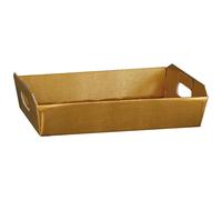 5 PZ Cesto vassoio scatole bomboniere cartone pieghevole avana 43x30x11 cm con m