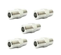 5 PZ. Connettore for raccordo 1/8 pollici - 1 pollice NPT. Filo maschio 304 Capezzolo esagonale in acciaio inox ad alta pressione resistente alla pressione(3/8Inch)