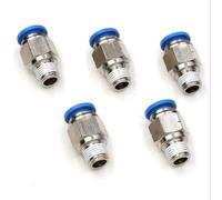 5 Pz, Connettore Maschio NPT da 1/4" con Tubo Pneumatico da 6mm Push to Connect