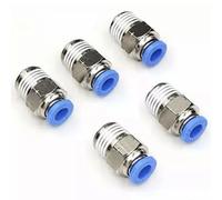 5 Pz, Connettore Maschio NPT da 3/8" con Tubo Pneumatico da 8mm Push to Connect