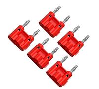 5 pz Doppia 4mm Spina A Banana Connettore Altoparlante Amplificatore Spina jack Doppia Terminale A Banana Coppia Adattatore J.10045(5 red)