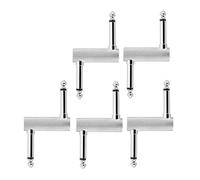 5 pz Effetti Pedale Chitarra Patch Connettore Accoppiatore Maschio a Offset Spina Adattatore 6,35 mm a 6,35 mm Adattatore Convertitore a Offset Spina Adattatore