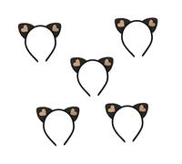 5 Pz fascia per cat ears orecchie di gatto leopardo cerchio per performance sul palco foto puntelli per vestire il cerchio dei Panno in feltro Black minkissy