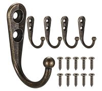 5 Pz Ganci Appendiabiti da Parete, Bronzo Attaccapanni da Muro da Parete, Appendiabiti da Muro, Appendini da Muro, Ganci da Parete Vintage, Appendi Abiti per Muro Cappotto Vestiti Chiave, con Viti