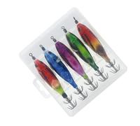 5 Pz Glow Calamari Maschere Gamberetti Richiamo 8 Cm 5.6g Pesca In Acqua Salata Esche Artificiali Ganci Esche Da Pesca Notturne Con Simulazione Del Suono