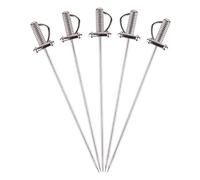 5 Pz in acciaio inossidabile Cocktail stuzzicadenti spiedini, forma di spada Cocktail Picks, raccoglitori riutilizzabili di frutta Stick, raccoglitori alimentari resumabili, bastoncini da bere