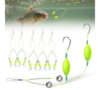 5 Pz Inversione Ami da Pesca a Doppio Gancio Anti-Knotting Ami da Pesca Mare Idrauliche Adatti Agli Carpfishing Accessori in Laghi Fiumi e Aree Marine Non Facile da Agganciare Piante e Pietre(8#-12#)