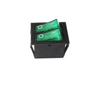 5 PZ KCD6 doppio interruttore a bilanciere rosso/verde/nero retroilluminazione 2 poli 6 pin pulsante di accensione teglia elettrica riscaldatore elettrico parti(Green light 2M6P)
