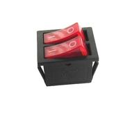 5 PZ KCD6 doppio interruttore a bilanciere rosso/verde/nero retroilluminazione 2 poli 6 pin pulsante di accensione teglia elettrica riscaldatore elettrico parti(Red No Light 2M4P)