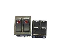 5 PZ KCD6 doppio interruttore a bilanciere rosso/verde/nero retroilluminazione 2 poli 6 pin pulsante di accensione teglia elettrica riscaldatore elettrico parti(Red light black 2M6P)