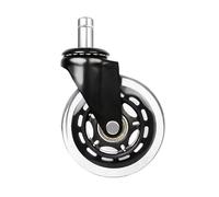 5 Pz/lotto 2.5 Pollici/3 Pollici M10/M11 Anello di Sicurezza Nero Trasparente Ruota Bastone Pu Caster Silenzioso Sedia da Ufficio Universale(2.5 Inch-11mm)