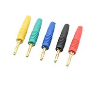 5 pz/lotto 2mm Placcato Oro Wilding Spina A Banana Maschio Audio Altoparlante Amplificatore Cavo di Alimentazione Jack A Vite Adattatore del Connettore(5pcs red)