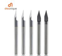 5 pz/lotto fondo Piatto Carburo PCB Punta Per Incidere 3.175 30 0.2mm,0.1mm CNC Router Strumento per ottone acciaio inox asta tedesca