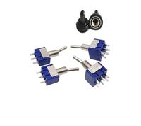 5 PZ/LOTTO Interruttore a levetta in miniatura unipolare doppio lancio ON-OFF-ON ON-ON 125 V CA 6 A Montaggio da 1/4 di pollice MTS-102 103 202 203 MTS102(CAP)