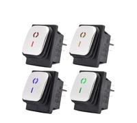 5 pz/lotto KCD4-201 Interruttore a bilanciere in metallo impermeabile con ritenuta 4 pin 16 A 250 V CA ON OFF 12 V 220 V Luce LED rossa verde blu illuminata(Green Light,5PCS_ON OFF_12-24V)