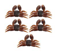 5 Pz / Lotto PVC Morbido Esca per la Pesca, Esche Realistiche Pesce Affrontare Verme Esche Da Pesca Granchio Esca Artificiale Attrezzatura Accessori(Brown)