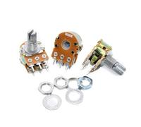 5 pz/lotto WH148 potenziometro lineare albero 15 mm 6 pin, con dadi rondelle B10K B1K B2K B5K B20K B50K B100K B500K B1M Audio(10K Ohm)