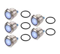 5 Pz Luce Indicatore LED 22mm Lampada Segnale Cruscotto Interno Bianco
