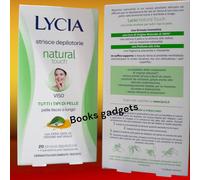 5 pz Lycia (100 Strisce Depilatorie+ 20 Salviette) VISO Natural Touch Cera 100%