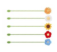 5 Pz Marcatori di libri di fiori a maglia Lettura Segnalibro all'uncinetto Fiori Marcature laterali Bello Per Gli amanti Decorativi Marcatori laterali Fiori Segnalibri Per Lettura