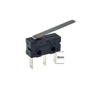 5 pz Mini Micro Finecorsa NO NC SPDT 3 Spilli 8mm Terminali Più Lunghi 5A 125 V 250 29mm Roller Arc Leva Azione Push Microinterruttori(28mm Lever 8mm Pin)