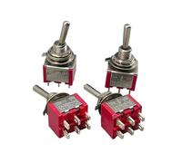 5 PZ MTS-202 MTS-203 Interruttore a levetta rosso DPDT bipolare doppio lancio 2 posizioni ON-ON/ON-OFF-ON 250 V 3 A 125 V 6 A(MTS-202)