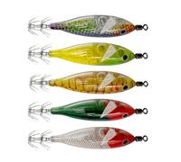 5 pz/pacco Acqua Salata E Acqua Dolce Pesca Gamberetti Seppie Jigs Hook Squid Jigs Esche Da Pesca Set Con Disegni Squid Jig Esche Da Pesca