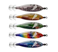 5 pz/pacco Acqua Salata E Acqua Dolce Pesca Gamberetti Seppie Jigs Hook Squid Jigs Esche Da Pesca Set Con Disegni Squid Jig Esche Da Pesca