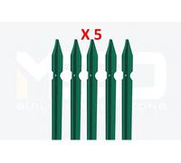 5 PZ Paletto in ferro T 30x30x3 mm plastificato verde per rete recinzione