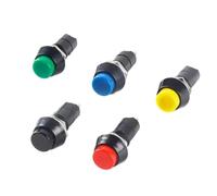 5 PZ PBS-11A PBS-11B 12mm autobloccante/Auto-Recupero Pulsante Interruttore in Plastica Momentaneo 3A 250V AC 2PIN 6 Colori(Yellow,Self-locking)