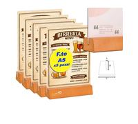 5 PZ PORTA AVVISI DA TAVOLO FORMATO A5 PORTA MENU' BANCO TRASPARENTE BASE IN LE