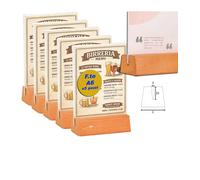 5 PZ PORTA AVVISI DA TAVOLO FORMATO A6 PORTA MENU' DA BANCO TRASPARENTE CON BASE