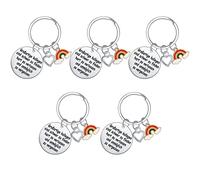 5 Pz Portachiavi Regalo per i Migliori Colleghi, Regalo per Separazione, Portachiavi Arcobaleno Grazie Cambio di Lavoro Compleanno Regal per Collega Addio Regal di Amicizia Anelli Porta Chiavi