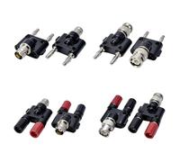 5 Pz Q9 Banana Turn Two Dual 4mm Banana Maschio Femmina jack Connettore coassiale Tipo a T Adattatore splitter a 3 vie(Female to 2 Female,5 Pcs)