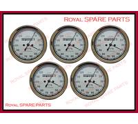 5 Pz Replica Smiths Speedo Metro 0-120 MPH Bianco Per BSA, Vincent, Ariel