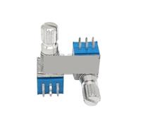 5 PZ RK097 Potenziometro Sigillato A Doppio Canale di Tipo Orizzontale 10K 20K 50K 100K 500K Ohm Albero Fiore in Metallo a 6 Pin 15mm(B10K)