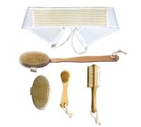 5 pz/set Bagnato Pelle Secca Spazzola Corpo Setola Naturale Spazzole Set di Legno Bagno Massaggio Spazzola Set di Spazzola da