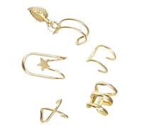 5 Pz/Set Polsino Dell'orecchio Foglie Tono Oro Non-Piercing Clip per Le Donne Gioielli, Orecchini Finti della Cartilagine Accessori Durability
