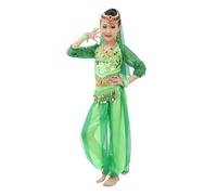 5 Pz Set Ragazze Belly Dance Indiano del Costume Latino Americano Vestiti Ballo Halloween Insiemi Carnevale Vestito da Danza del Ventre per Bambina Vestito Costume per Ragazze con Paillettes