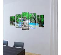 5 pz Set Stampa su Tela da Muro Buddha 200 x 100 cm