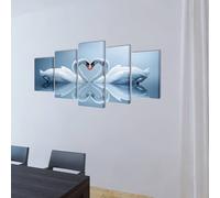 5 pz Set Stampa su Tela da Muro Cigno 200 x 100 cm