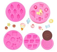 5 pz. Stampi per dessert in fondente - Rosa biscotti e gelati dessert stampo in silicone per muffin cioccolato caramelle forma 3D stampo per torta decorare strumenti DIY silicone stampi da forno in