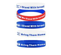 5 pz stand con braccialetto Israele, Bring Them Home, braccialetto di sostegno Israele, braccialetto bandiera israeliana, braccialetto in silicone con bandiera israeliana, braccialetto in silicone per