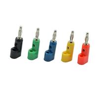 5 pz Strumento di Collegamento Elettrico 4mm piegatura Presa jack a Banana for Binding Post Sonde di Prova Connettore Terminale L la forma(Each color 1pc)