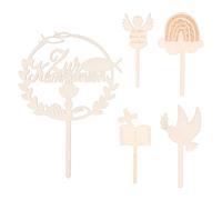 5 Pz Topper Prima Comunione per Torta, Cake Topper Torta Comunione Decorazione Bomboniere, "La Mia Cresima" Decorazioni per Prima Comuniones per Bambini e Bambine Bomboniere (D)